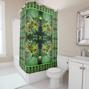Sunflower Unfolding Abstract Shower Curtain