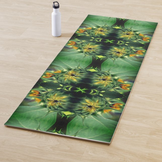 Sunflower Unfolding Abstract Yoga Mat (In Situ)