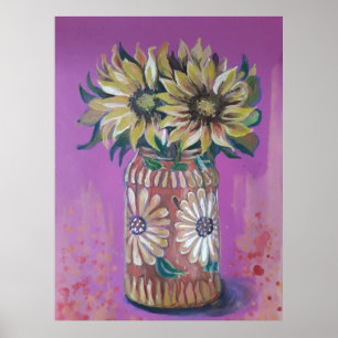 Sunflower vase poster