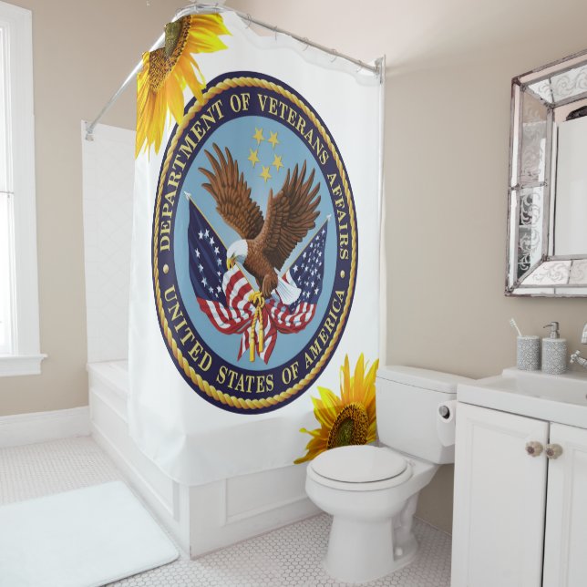 Sunflower Veterans Shower Curtain (In Situ)