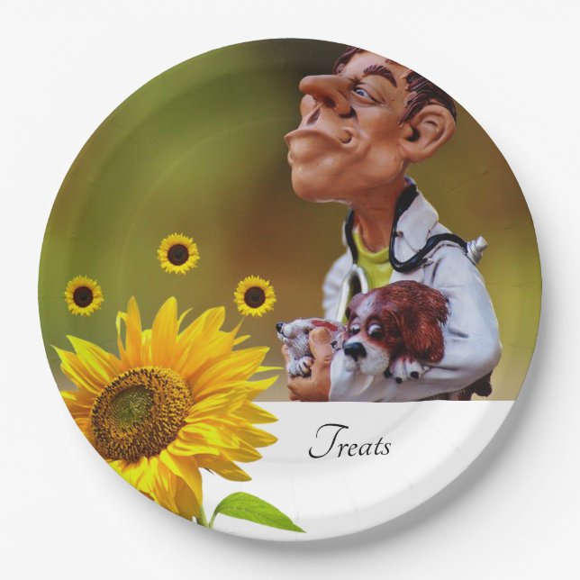 Sunflower Veterarian Paper Plates (Front)