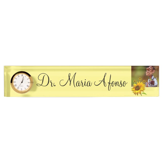 Sunflower Veterinarian Desk Nameplate (Front)