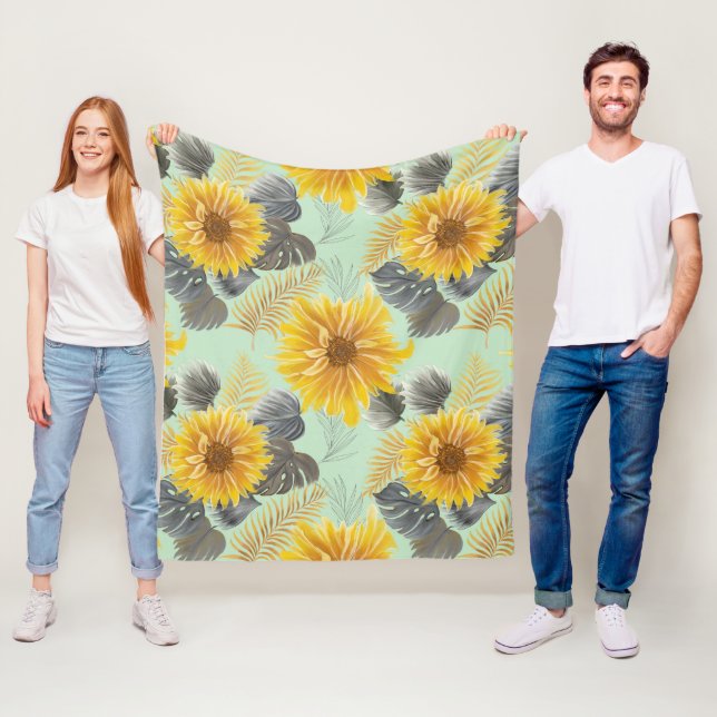 Sunflower Vibe Fleece Blanket (In Situ)