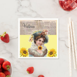 Sunflower Victorian Paper Napkins