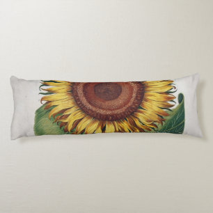 Sunflower Vintage Damask Flower Art Body Cushion