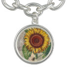 Sunflower Vintage Damask Flower Art