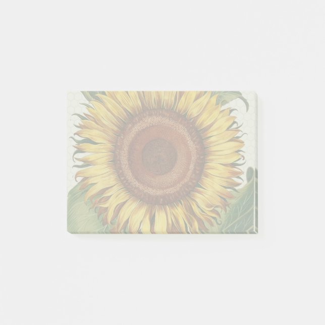 Sunflower Vintage Damask Flower Art Post-it Notes (Front)