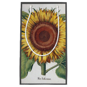 Sunflower Vintage Damask Flower Art Small Gift Bag
