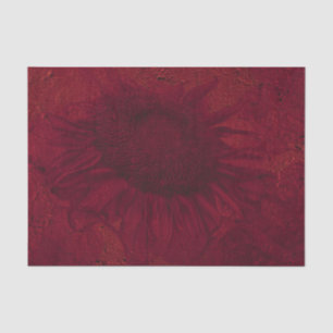 Sunflower Vintage Dark Red Texture Decoupage Tissue Paper