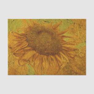 Sunflower Vintage Gold Yellow Texture Decoupage Tissue Paper