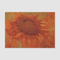 Sunflower Vintage Orange Gold Texture Decoupage