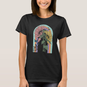 Sunflower Vintage Rainbow Inspirational Choose Ha T-Shirt