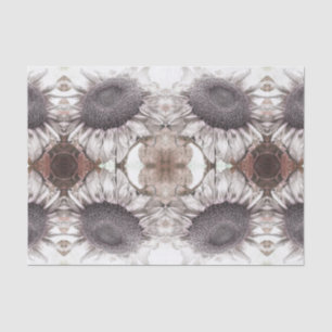 Sunflower Vintage Sepia Brown Floral Art Pattern Tissue Paper