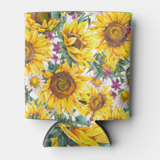Sunflower Vintage: Summer Yellow Bloom. Can Cooler