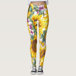 Sunflower Vintage: Summer Yellow Bloom. Leggings