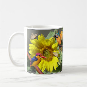 Sunflower visitors  coffee mug