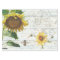 Sunflower w Bees Script Ephemera Rustic Decoupage