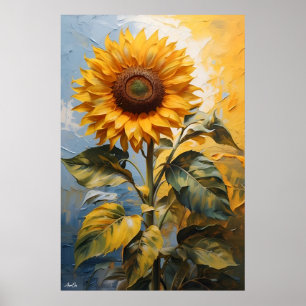 Sunflower Wall Art Poster Oil Painting