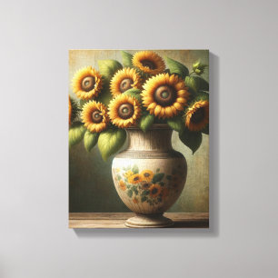 Sunflower wall art - wrapped canvas