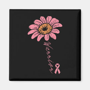 Sunflower Warrior Pink Ribbon Breast Cancer Awaren Magnet