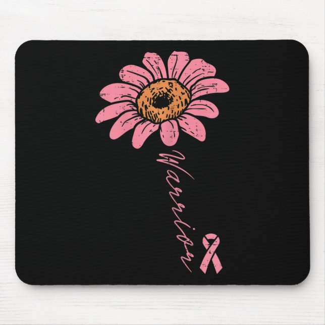 Sunflower Warrior Pink Ribbon Breast Cancer Awaren Mouse Mat (Front)