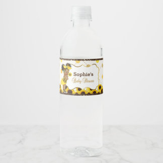 Sunflower water bottle wrapper water bottle label