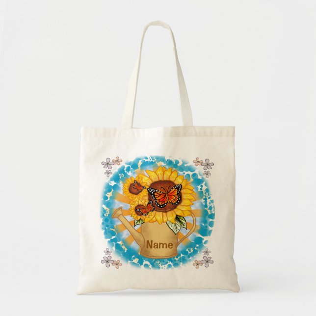 Sunflower Watercan  tote bag (Front)