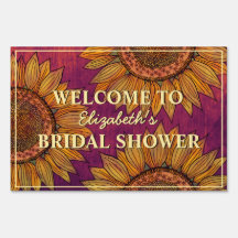 Sunflower Watercolor Burgundy Boho Bridal Shower
