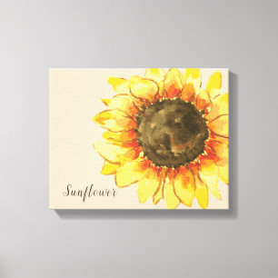 Sunflower Watercolor Canvas Print