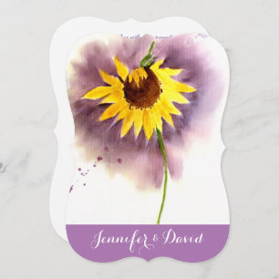 Sunflower Watercolor Custom Wedding Invitation