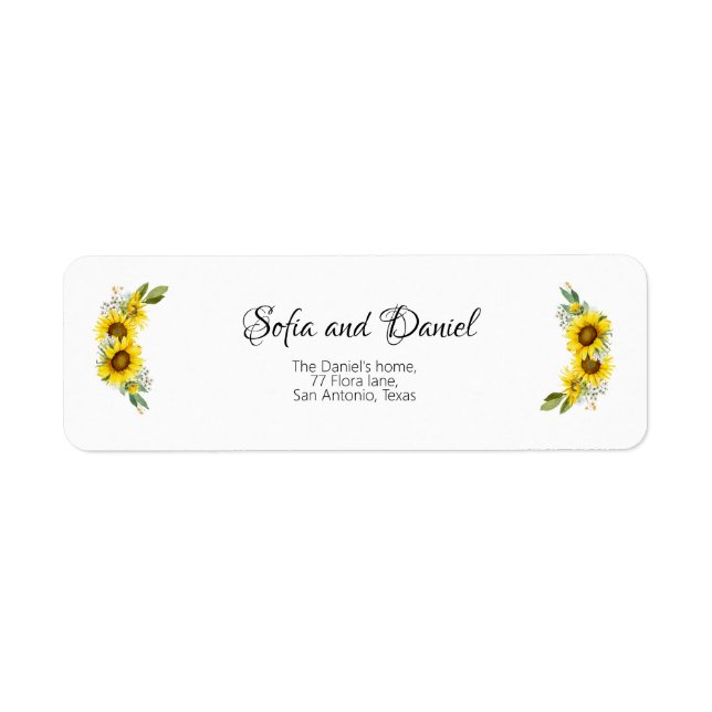 Sunflower watercolor daisy wildflower wedding (Front)