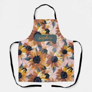 Sunflower Watercolor Design Apron