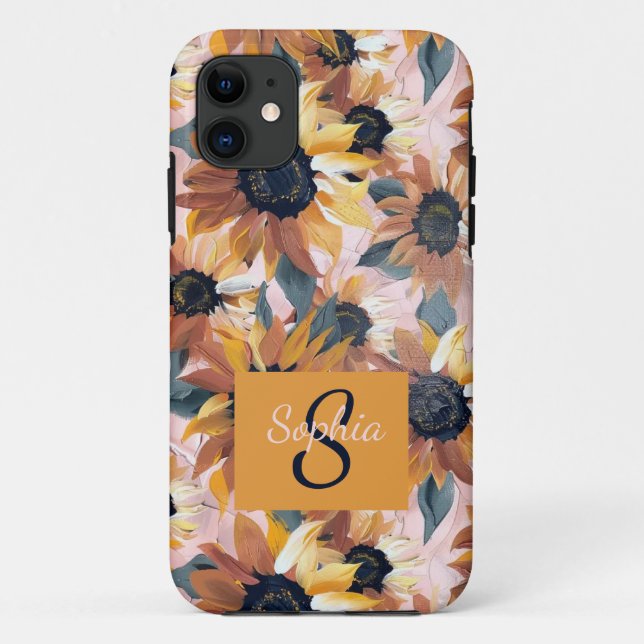 Sunflower Watercolor Design Case-Mate iPhone Case (Back)