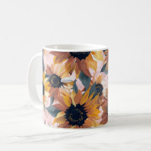Sunflower Watercolor Design Coffee Mug