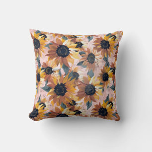 Sunflower Watercolor Design Cushion