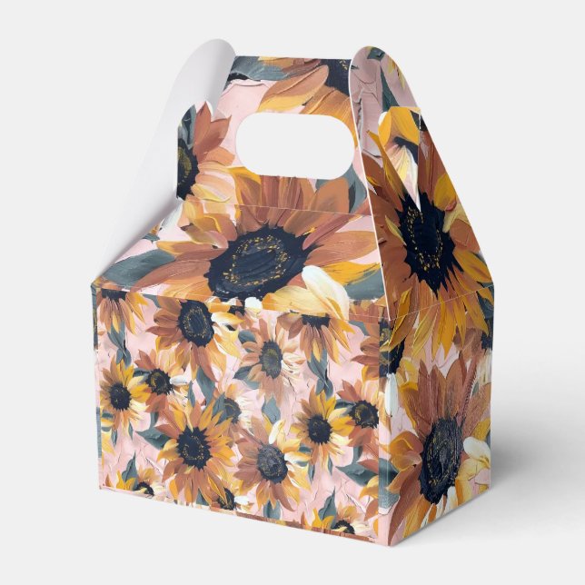 Sunflower Watercolor Design Favour Box (Front Side)