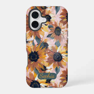 Sunflower Watercolor Design iPhone 16 Case