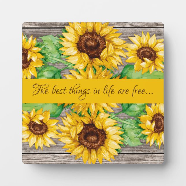 Sunflower Watercolor Encouragement Plaque (Front)