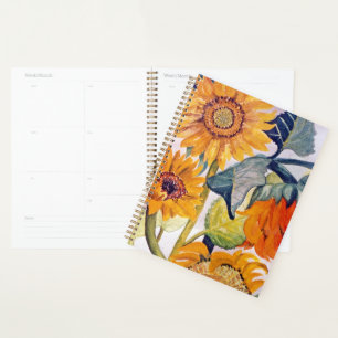 Sunflower Watercolor Flower Art Planner