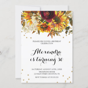 Sunflower watercolor Invitation