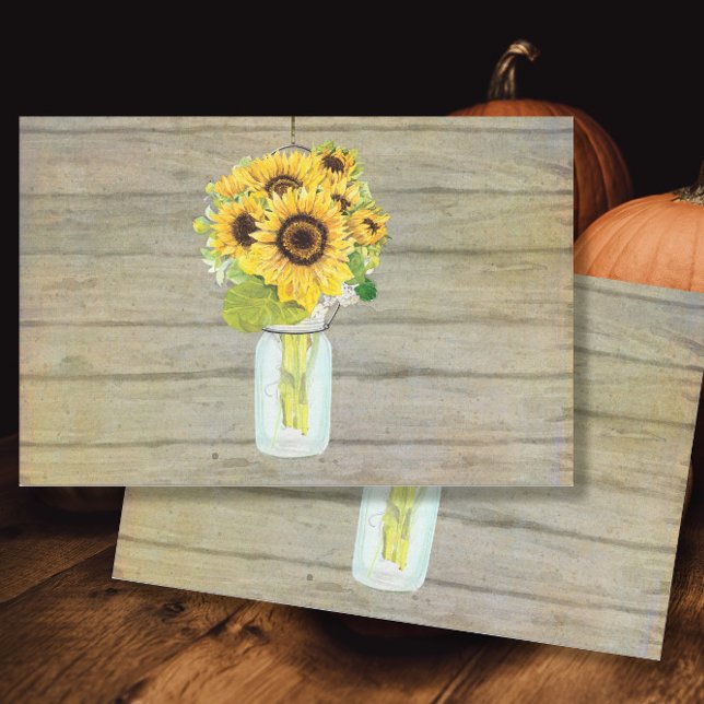 Sunflower Watercolor Mason Jar Rustic Decoupage Tissue Paper (Creator Uploaded)