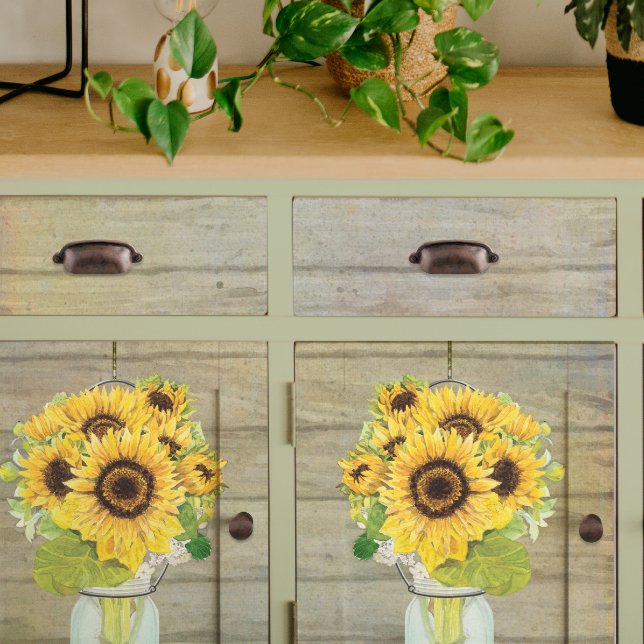 Sunflower Watercolor Mason Jars Wood Decoupage Tissue Paper (Creator Uploaded)