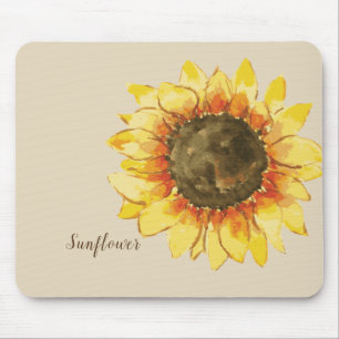 Sunflower Watercolor Mouse Mat