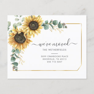 Sunflower Watercolor Moving Announcement