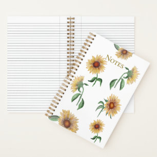 Sunflower Watercolor Notebook
