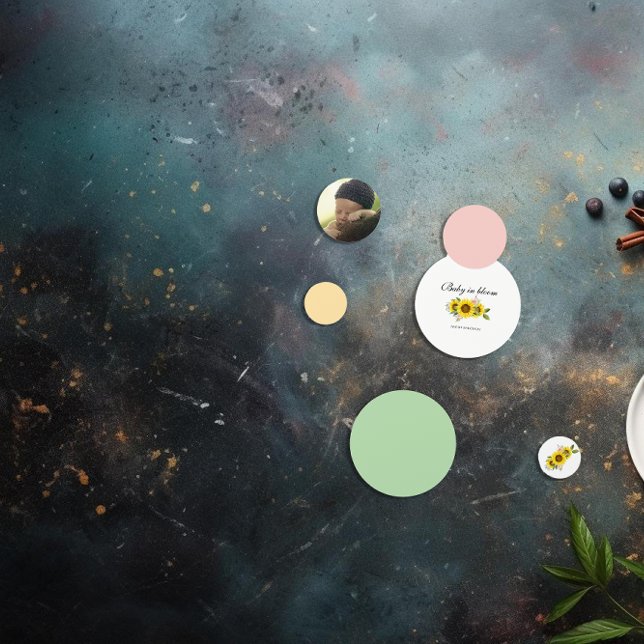 Sunflower Watercolor Pink Floral Baby Shower  Confetti (Sunflower Watercolor Pink Floral Baby Shower Confetti.)