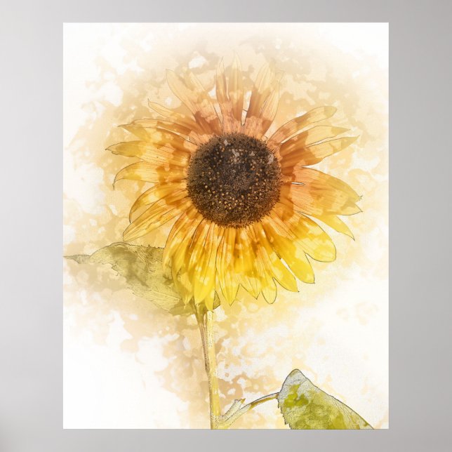 Sunflower Watercolor Poster (Front)