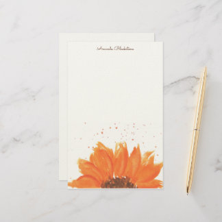 Sunflower Watercolor  Stationery