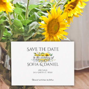 Sunflower watercolor wedding Save The Date Card