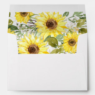 Sunflower watercolors envelopes for 5x7 cards